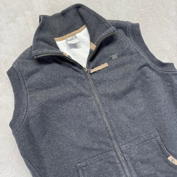 Nike Vest Women's XL Sherpa Lined Full Zip‎ Pockets Sleeveless Outershell Gray - Picture 1 of 11